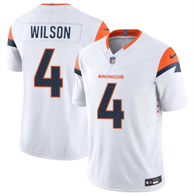 Men & Women & Youth Denver Broncos #4 Zach Wilson White 2024 F.U.S.E. Vapor Limited Stitched Jersey